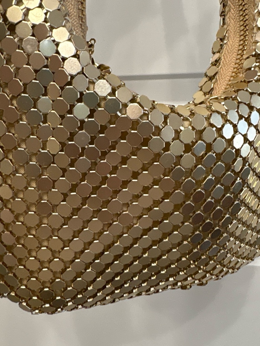 Gold Sequin Mesh Hobo Shoulder Bag - Picture 4 of 5